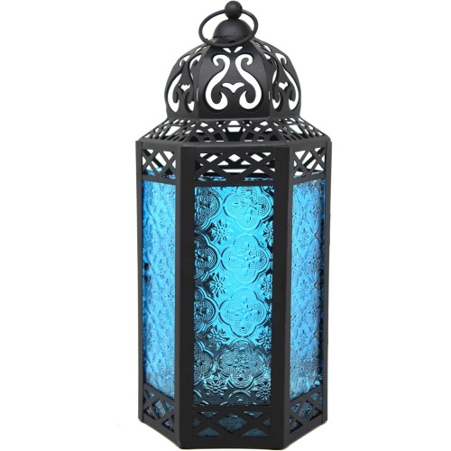 Medium Crystal Blue Decorative Lantern Holder