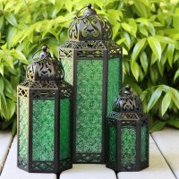 Candle Lantern Decorative Set of 3 for Floor