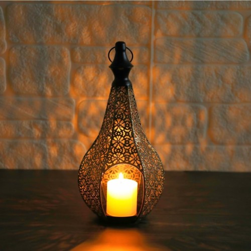 11.6inch Moroccan Lantern Lamp Decorative Candle Holders for Ramadan Decorations, Hanging, Outdoor Patio or Porch